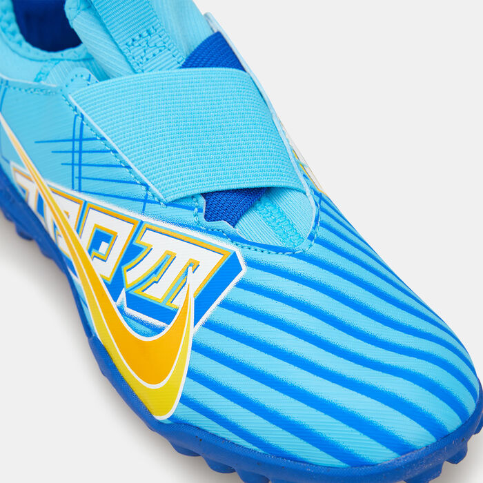 Nike Kids' Jr. Zoom Vapor 15 Academy Turf Shoe Blue Nike Kids' Jr. Zoom Vapor 15 Academy Turf Shoe Blue image number 4