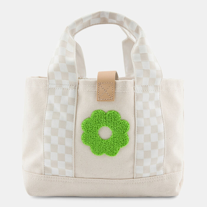 Vans Women's Mended Check Mini Tote Bag Beige image number 1