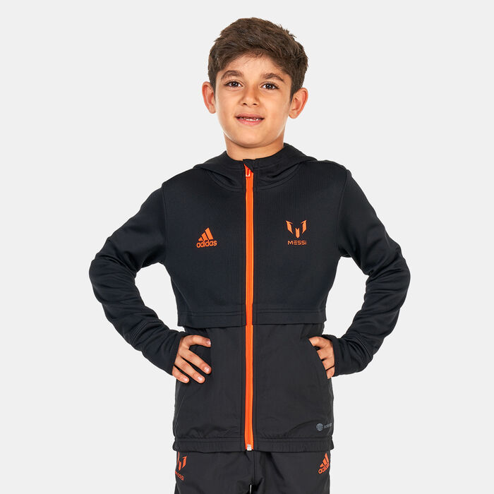 adidas Kids' Messi Full-Zip Hoodie Black adidas Kids' Messi Full-Zip Hoodie Black image number 0