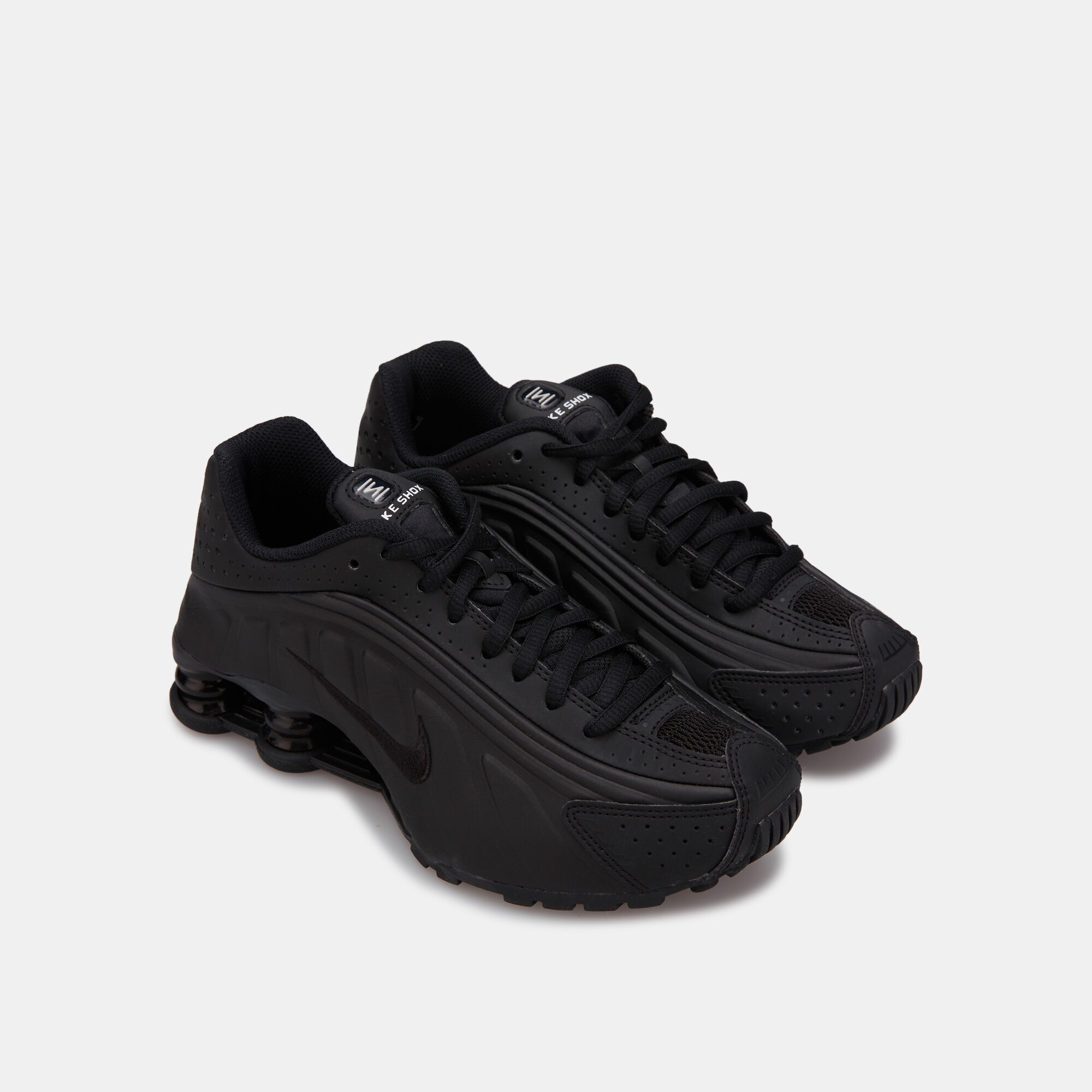 Kids black nike shox hot sale
