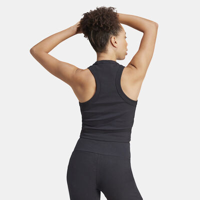 adidas Women's Lounge Ribbed Cropped Tank Top Black adidas Women's Lounge Ribbed Cropped Tank Top Black