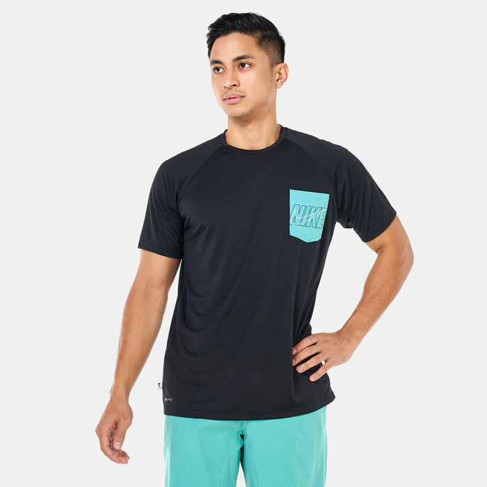 Nike Swim Men's Outline Logo Rashguard Black Nike Swim Men's Outline Logo Rashguard Black image number 0