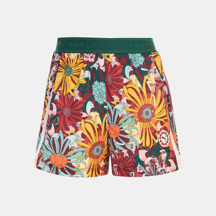 PUMA Women's x LIBERTY Allover Print Woven Shorts Multi PUMA Women's x LIBERTY Allover Print Woven Shorts Multi image number 0