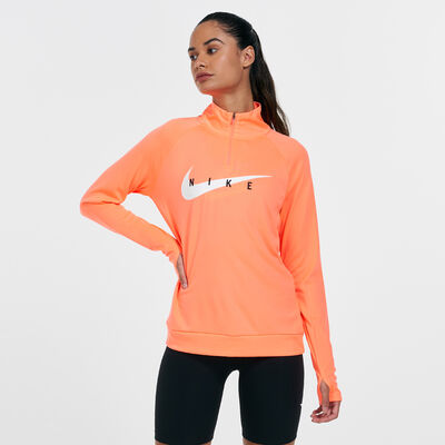 Nike Women's Swoosh Run Midlayer Top Orange Nike Women's Swoosh Run Midlayer Top Orange