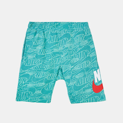 Nike Kids' Sportswear Read Allover Print Shorts Green