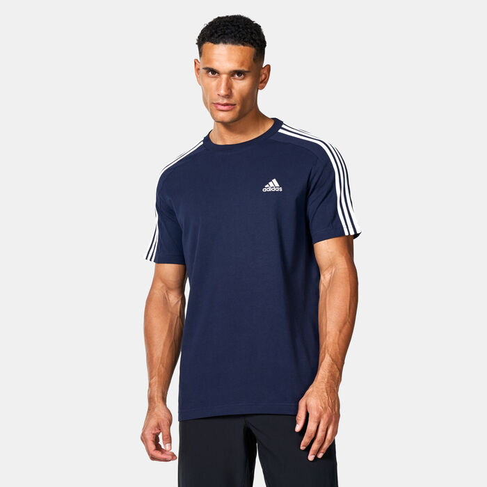 adidas Men's Essentials 3-Stripes T-Shirt Blue adidas Men's Essentials 3-Stripes T-Shirt Blue image number 0