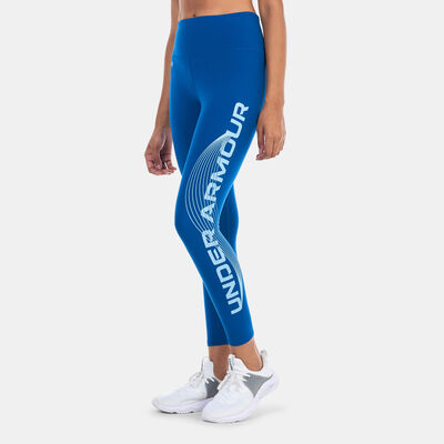 Under Armour Women's UA Motion Branded Training Ankle Leggings Blue
