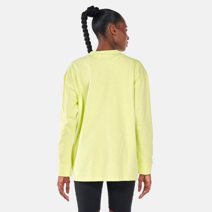 adidas Originals Women's Always Original Graphic Long Sleeve T-Shirt yellow adidas Originals Women's Always Original Graphic Long Sleeve T-Shirt yellow image number 1