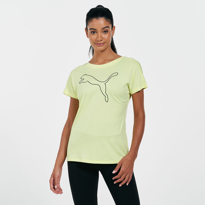 PUMA Women's Train Favorite Jersey Cat T-Shirt yellow PUMA Women's Train Favorite Jersey Cat T-Shirt yellow image number 0