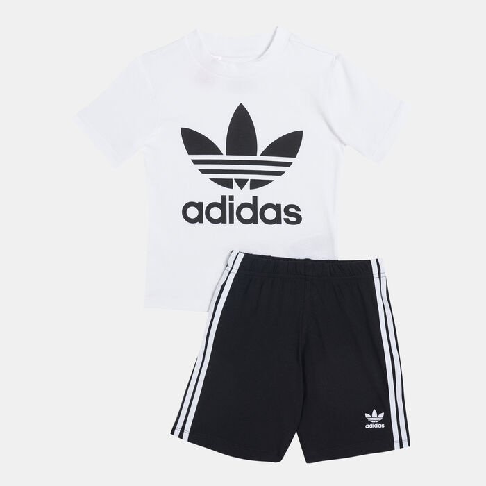 adidas Originals Kids' Trefoil Shorts and T-Shirt Set (Baby and Toddler) White adidas Originals Kids' Trefoil Shorts and T-Shirt Set (Baby and Toddler) White image number 1