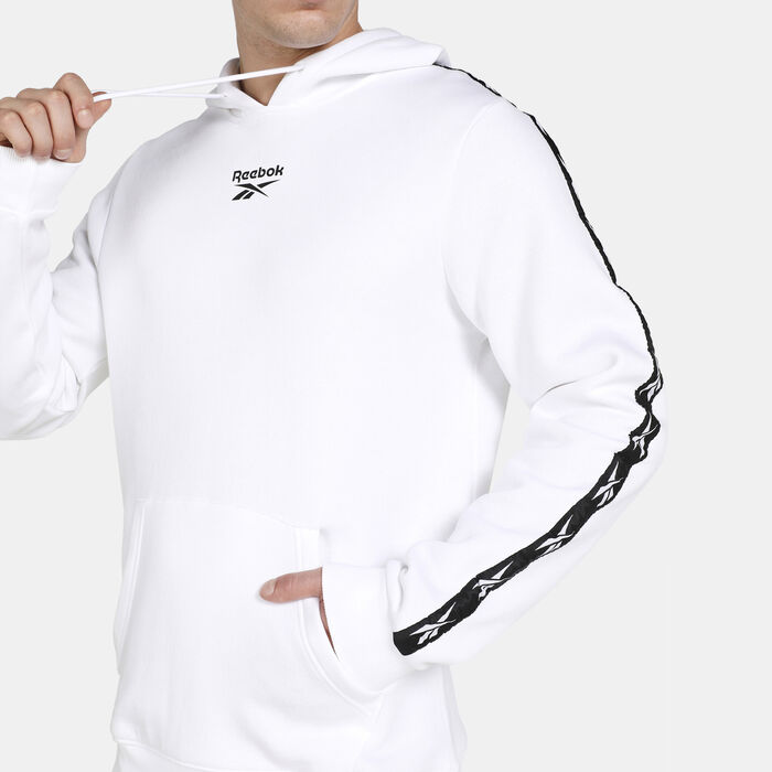 Reebok Men's Training Essentials Tape Hoodie White image number 3