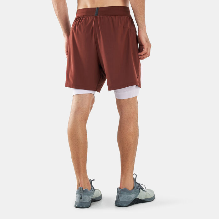 Nike Men's 2-in-1 Yoga Shorts Brown image number 1