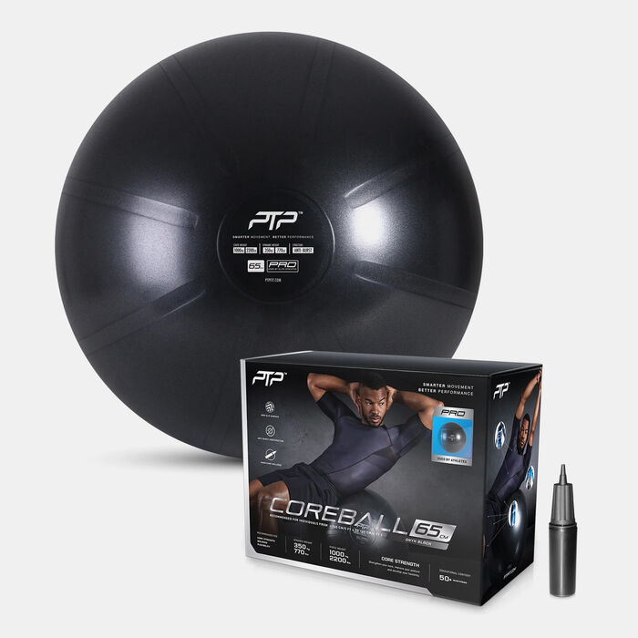 PTP Core Ball With Pump (65cm) Black PTP Core Ball With Pump (65cm) Black image number 1