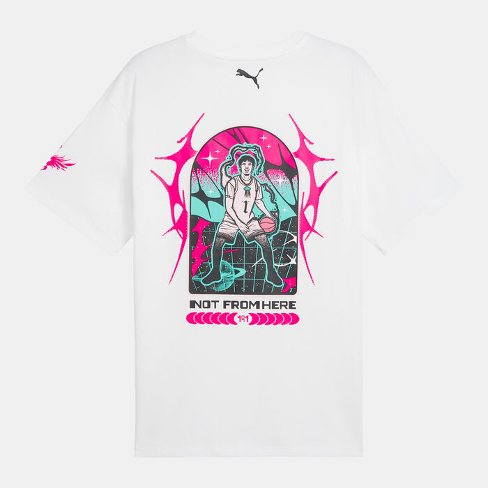 PUMA Men's Melo Miami T-Shirt White PUMA Men's Melo Miami T-Shirt White image number 1