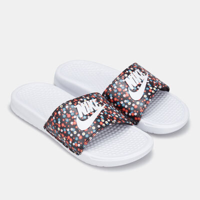 Nike Women's Benassi JDI Print Slides White Nike Women's Benassi JDI Print Slides White
