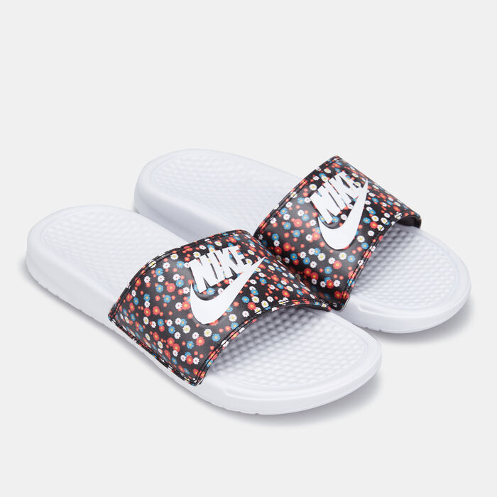 Nike Women's Benassi JDI Print Slides White Nike Women's Benassi JDI Print Slides White image number 0