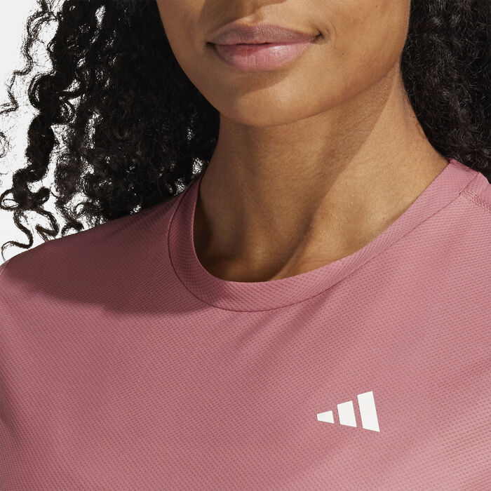 adidas Women's Own The Run T-Shirt Red adidas Women's Own The Run T-Shirt Red image number 3