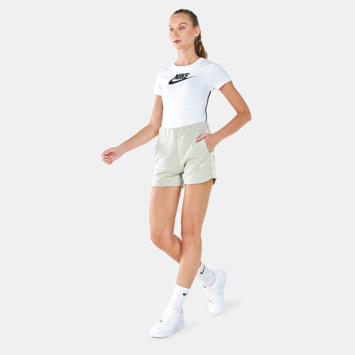 Nike Women's Sportswear Logo Tape Shorts White Nike Women's Sportswear Logo Tape Shorts White image number 2