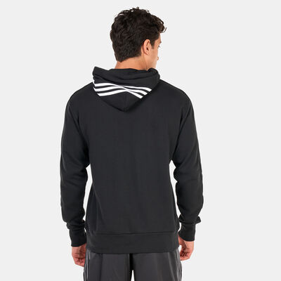 adidas Men's Essentials French Terry 3-Stripes Hoodie Black