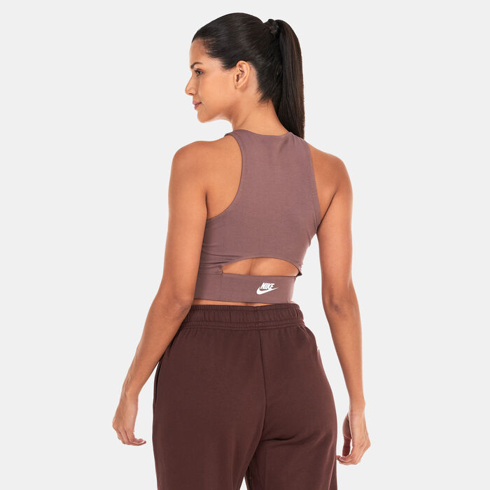 Nike Women's Sportswear Dance Cropped Tank Top Brown Nike Women's Sportswear Dance Cropped Tank Top Brown image number 1