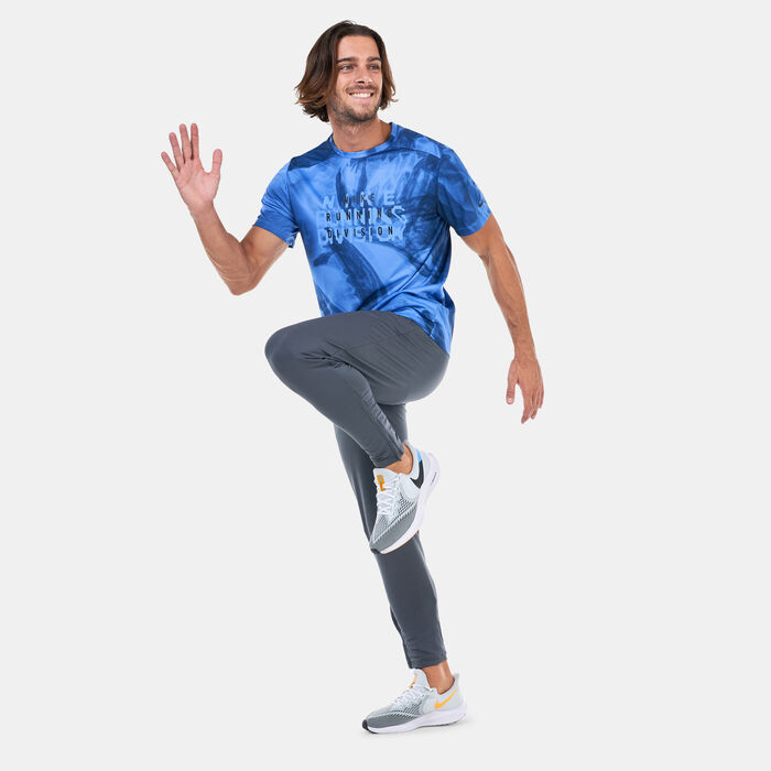 Nike Men's Dri-FIT Run Division Rise 365 Running T-Shirt Blue Nike Men's Dri-FIT Run Division Rise 365 Running T-Shirt Blue image number 2