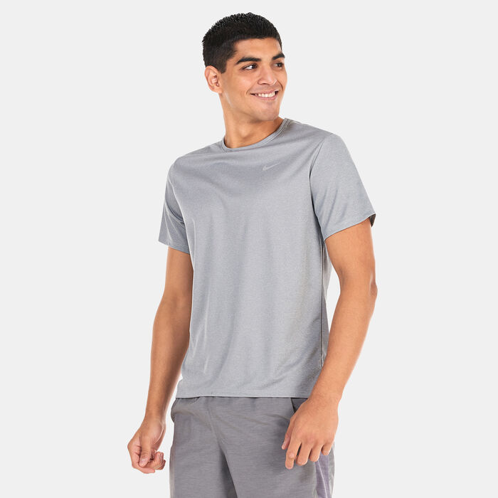 Nike Men's Miler Dri-FIT UV Running T-Shirt Grey Nike Men's Miler Dri-FIT UV Running T-Shirt Grey image number 0