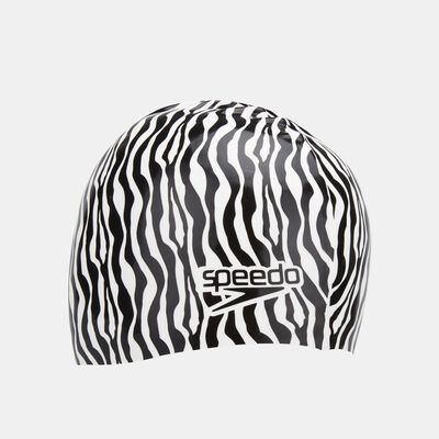Speedo Slogan Print Swimming Cap Black