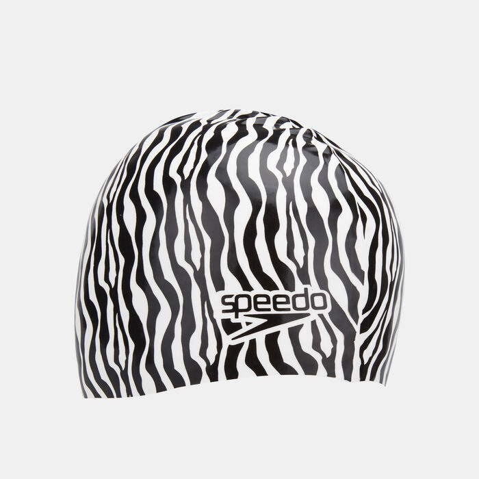 Speedo Slogan Print Swimming Cap Black image number 0