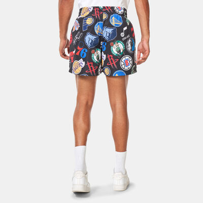 New Era Men's NBA All Over Print Shorts Black