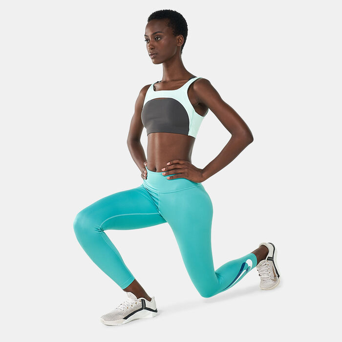 Nike Women's Dri-FIT Swoosh Running 7/8-Length Leggings Green Nike Women's Dri-FIT Swoosh Running 7/8-Length Leggings Green image number 2