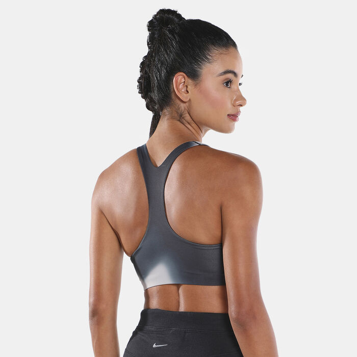 Nike Women's Yoga Dri-FIT Swoosh Allover Print Sports Bra White Nike Women's Yoga Dri-FIT Swoosh Allover Print Sports Bra White image number 1