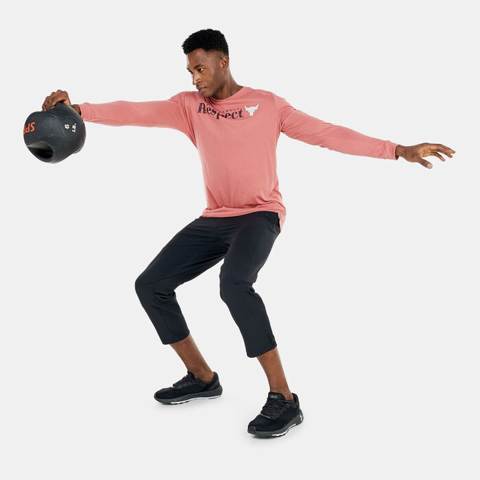 Under Armour Men's Project Rock Respect T-Shirt Pink image number 2