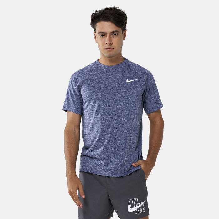 Nike Swim Men's Heathered Hydroguard Swimming Shirt yellow Nike Swim Men's Heathered Hydroguard Swimming Shirt yellow image number 0