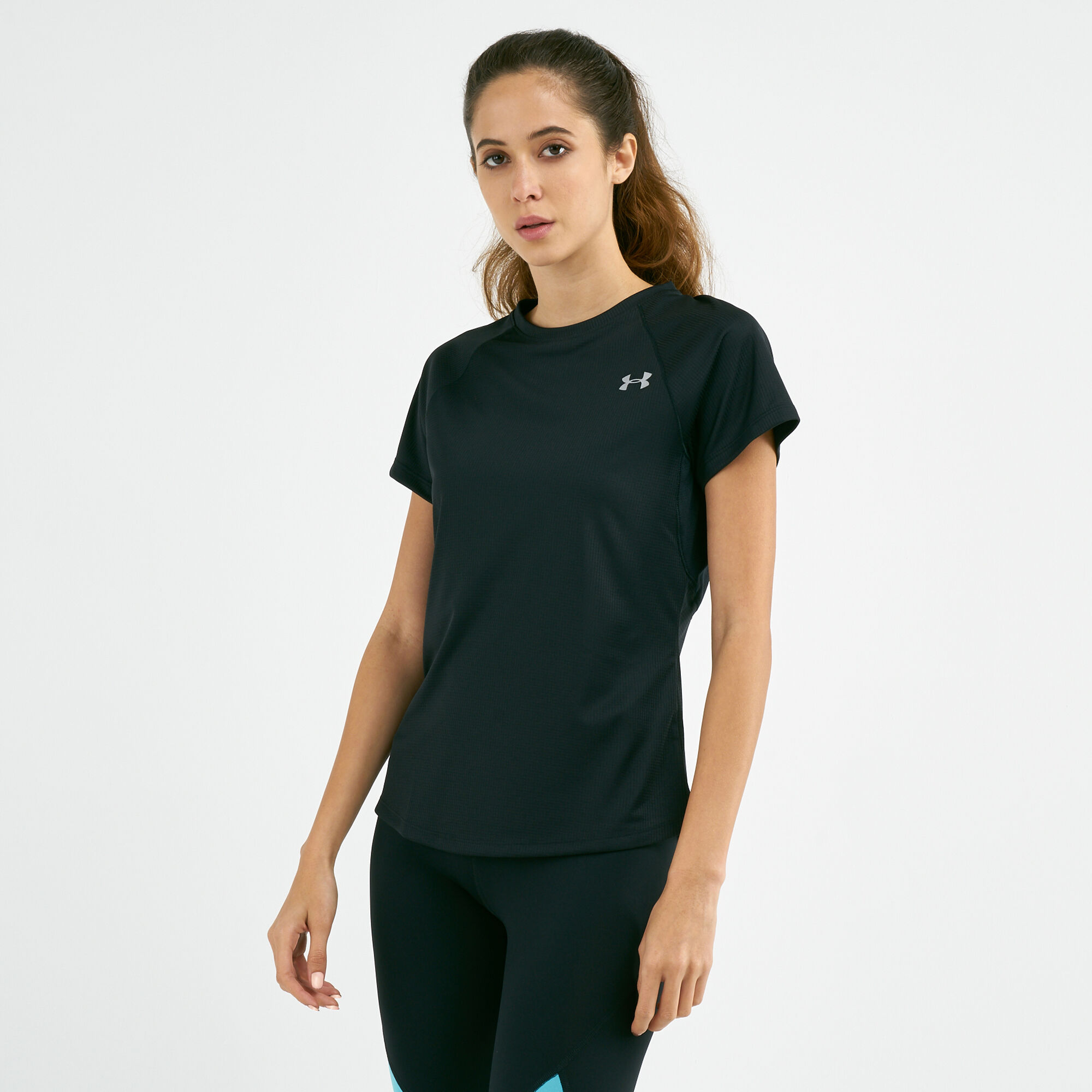 Women s Speed Stride Short Sleeve T Shirt Black Under Armour in Qatar SSS