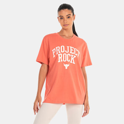 Under Armour Women's Project Rock Heavyweight Campus T-Shirt Red Under Armour Women's Project Rock Heavyweight Campus T-Shirt Red
