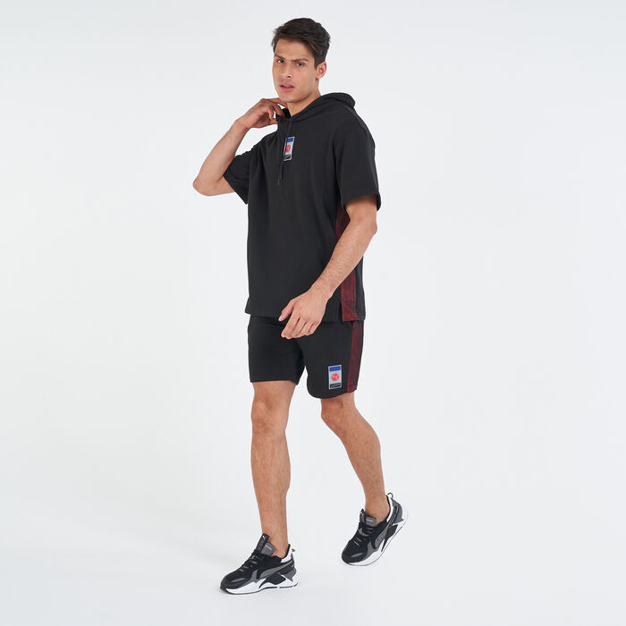 PUMA Men's DECOR8 Short Sleeves Hoodie Black PUMA Men's DECOR8 Short Sleeves Hoodie Black image number 2