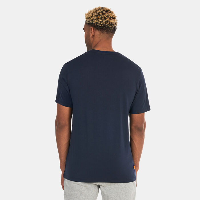 Timberland Men's Linear Logo Non-Ringer T-Shirt Blue Timberland Men's Linear Logo Non-Ringer T-Shirt Blue image number 1