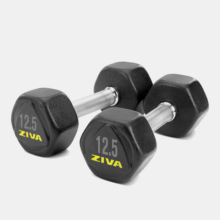 ZIVA Performance Hexagon Steel Dumbbell - 12.5kg (1 Pair) Multi image number 0