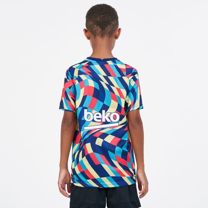 Nike Kids' F.C. Barcelona Pre-Match T-Shirt Blue Nike Kids' F.C. Barcelona Pre-Match T-Shirt Blue image number 1