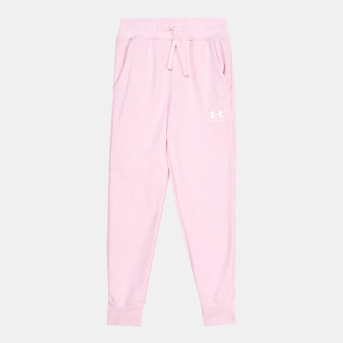 Under Armour Kids' UA Rival Fleece EM Joggers Pink Under Armour Kids' UA Rival Fleece EM Joggers Pink image number 0
