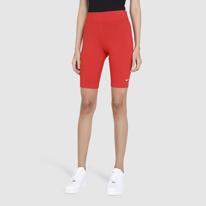 Nike Women's Sportswear Essential Mid-Rise Biker Shorts Red Nike Women's Sportswear Essential Mid-Rise Biker Shorts Red image number 0