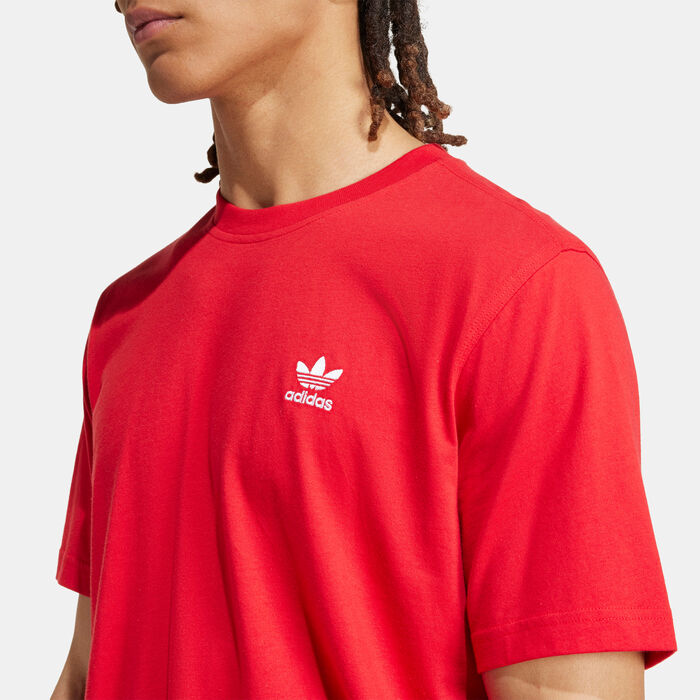 adidas Originals Men's Trefoil Essentials T-Shirt Red adidas Originals Men's Trefoil Essentials T-Shirt Red image number 4