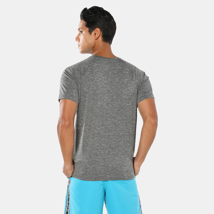 Nike Swim Men's Heathered Hydroguard Swimming Shirt Grey Nike Swim Men's Heathered Hydroguard Swimming Shirt Grey image number 1