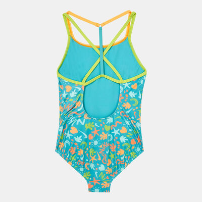 Nike Swim Kids' Fun Forest T-Crossback One-Piece Swimsuit Green