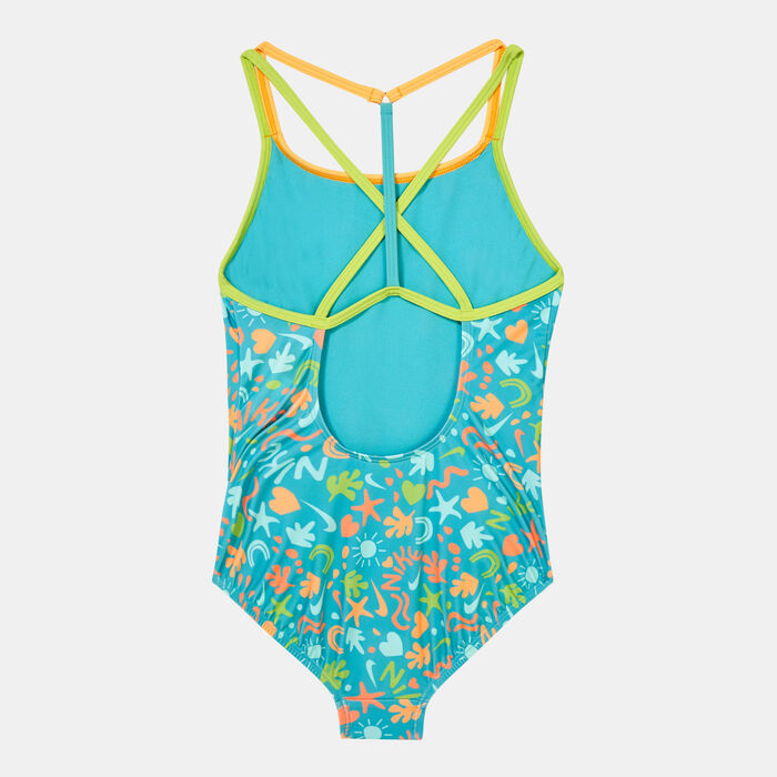 Nike Swim Kids' Fun Forest T-Crossback One-Piece Swimsuit Green Nike Swim Kids' Fun Forest T-Crossback One-Piece Swimsuit Green image number 1