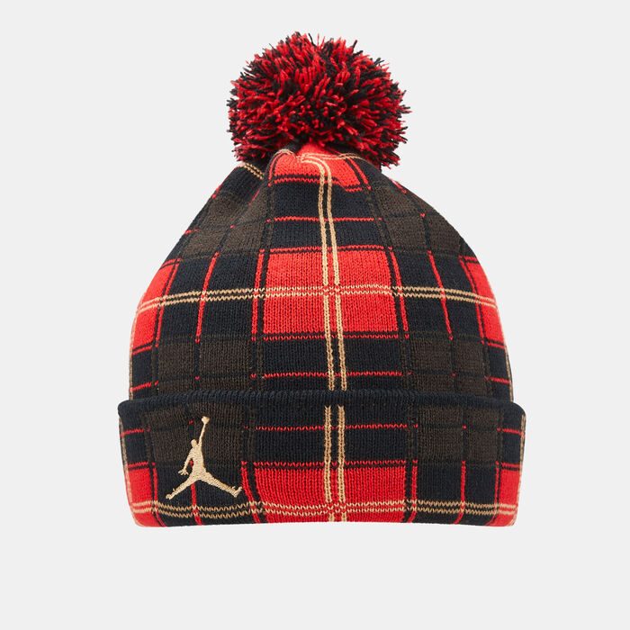 Jordan Kids' Plaid Pom Beanie Black Jordan Kids' Plaid Pom Beanie Black image number 2