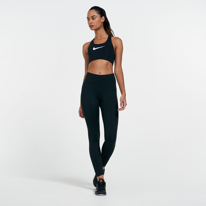 Nike Women's Swoosh Graphic Sports Bra Black Nike Women's Swoosh Graphic Sports Bra Black image number 2