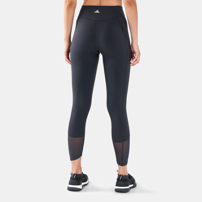adidas Women's Yoga Power Mesh 7/8 Leggings Black adidas Women's Yoga Power Mesh 7/8 Leggings Black image number 1