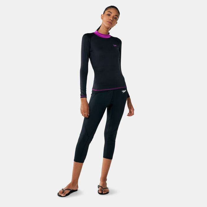 Speedo Women's Deluxe 3/4 Swimming Pants Black Speedo Women's Deluxe 3/4 Swimming Pants Black image number 2