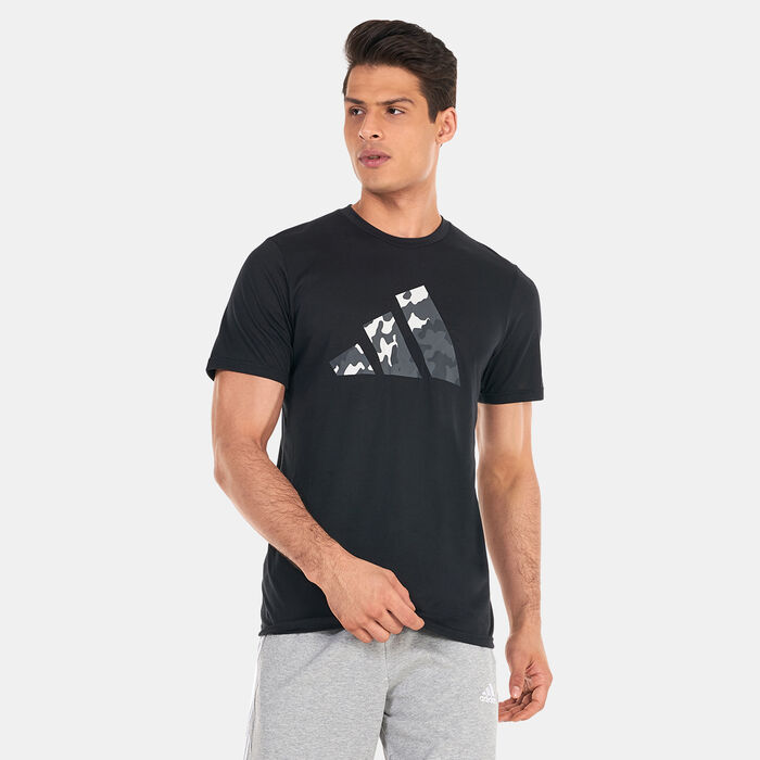 adidas Men's Train Essentials Seasonal Logo T-Shirt Black image number 0